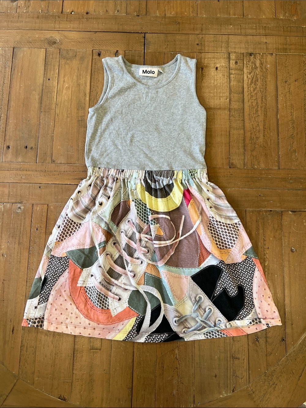 Molo Colleen sneaker graphic print ribbed tank dress girls 9-10 years